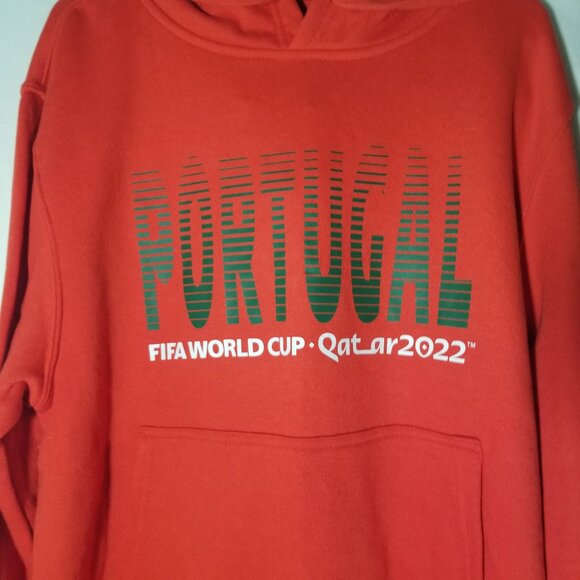 Fifa World Cup Qatar 2022 Official Licensed Portugal Red Hoodie Sweatshirt Men M - Picture 4 of 15